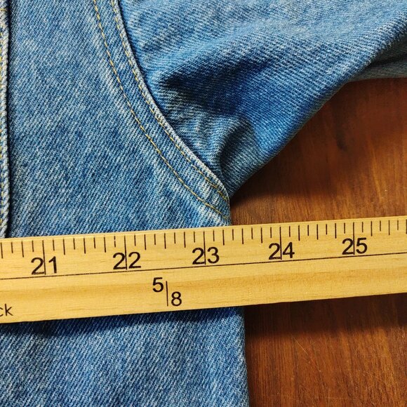 Vintage Daniel Women's Large Denim Jean Jacket Long Full Button Up Pockets 90's - Picture 11 of 12